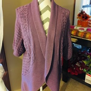 Purple Open Front Sweater XL